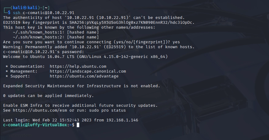 Initial SSH access